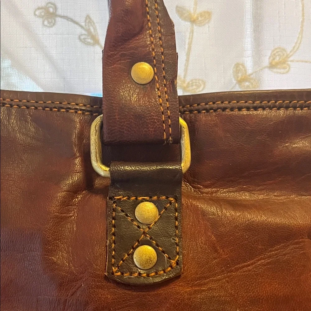 Source Unknown Dark Brown Leather Briefcase